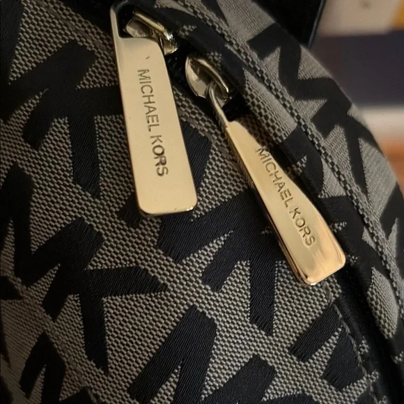 Michael Kors Brown Leather Trim Backpack - Picture 4 of 5